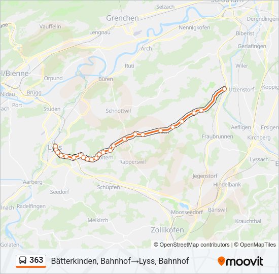 363 Bus Line Map