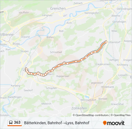 363 Bus Line Map