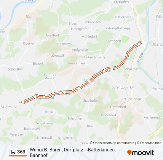363 Bus Line Map