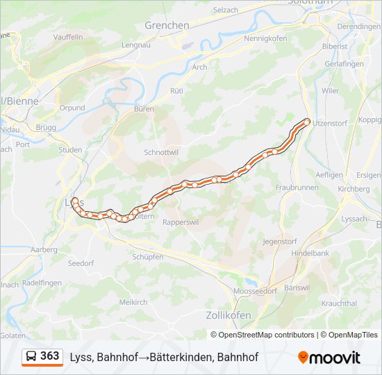 363 Bus Line Map