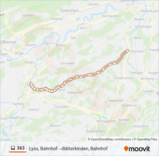 363 Bus Line Map