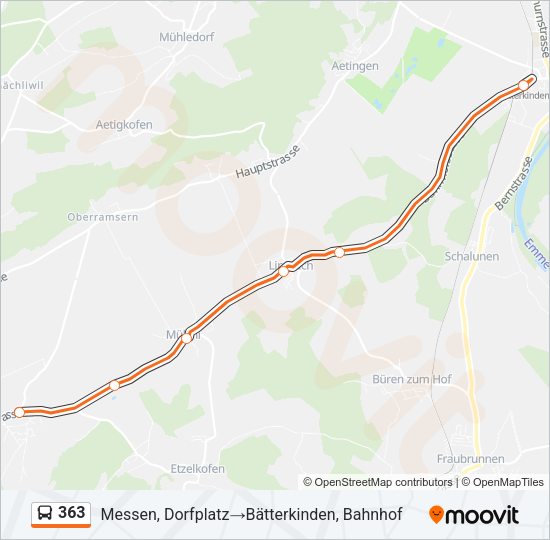 363 Bus Line Map