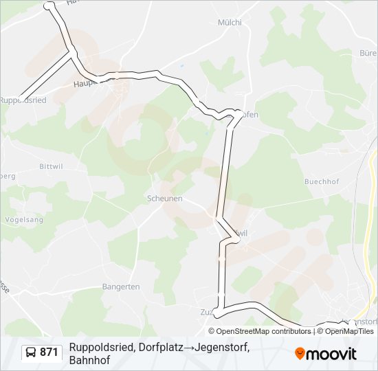 871 Bus Line Map