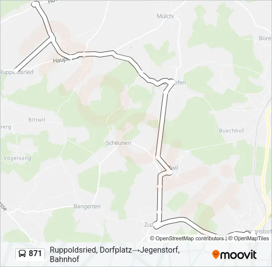 871 Bus Line Map