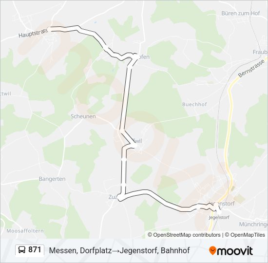 871 Bus Line Map