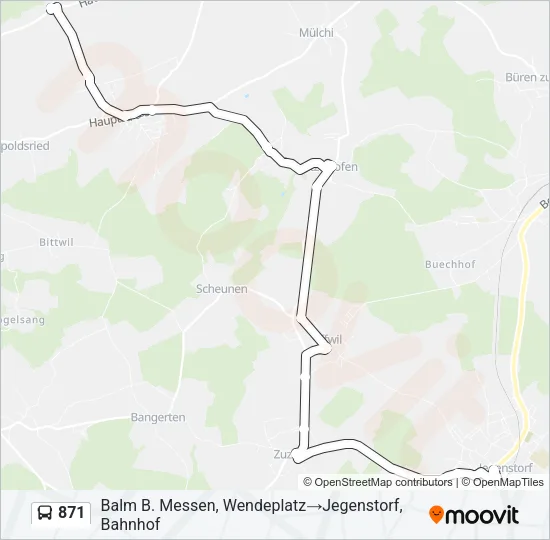 871 Bus Line Map