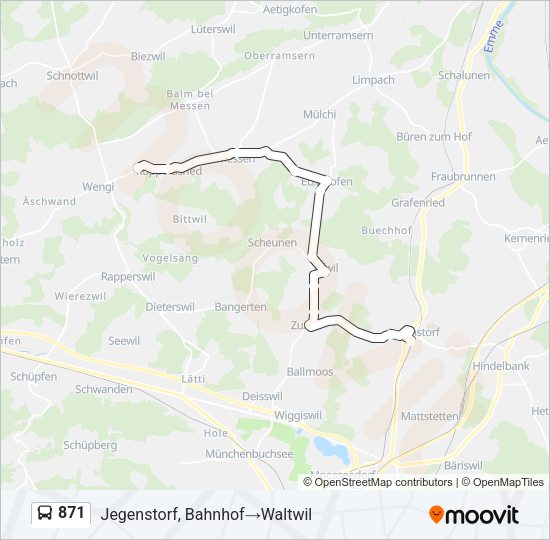 871 Bus Line Map
