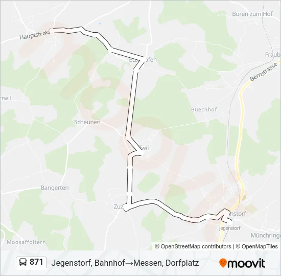 871 Bus Line Map