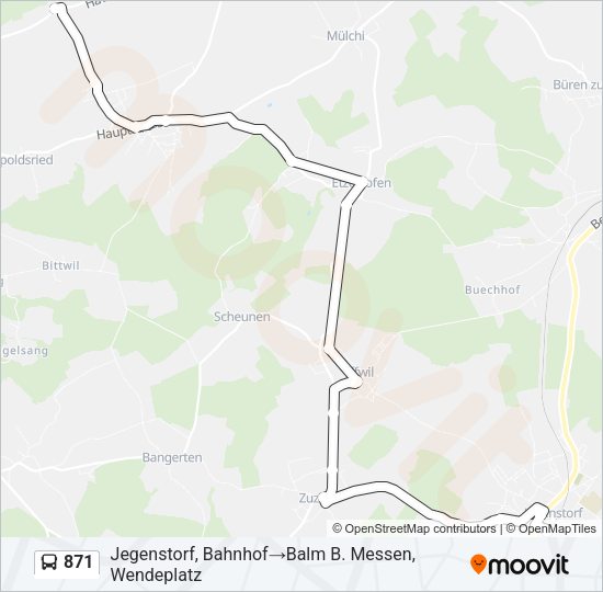 871 Bus Line Map