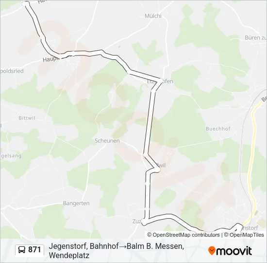 871 Bus Line Map