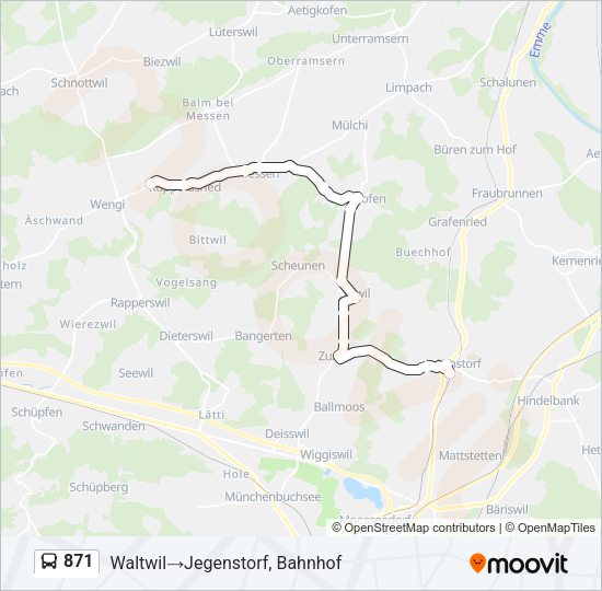 871 Bus Line Map