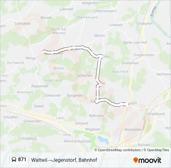 871 Bus Line Map