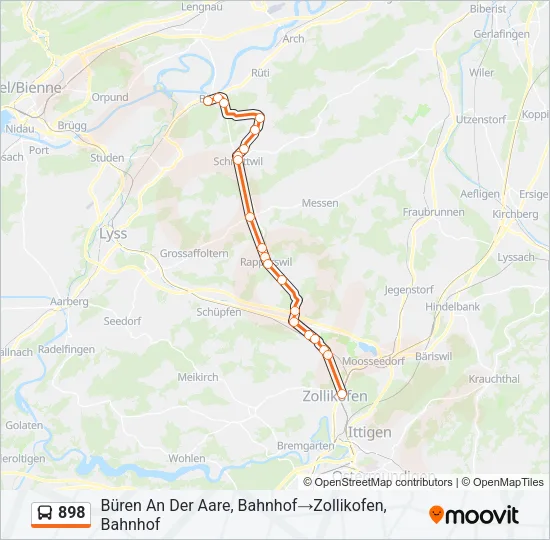 898 Bus Line Map