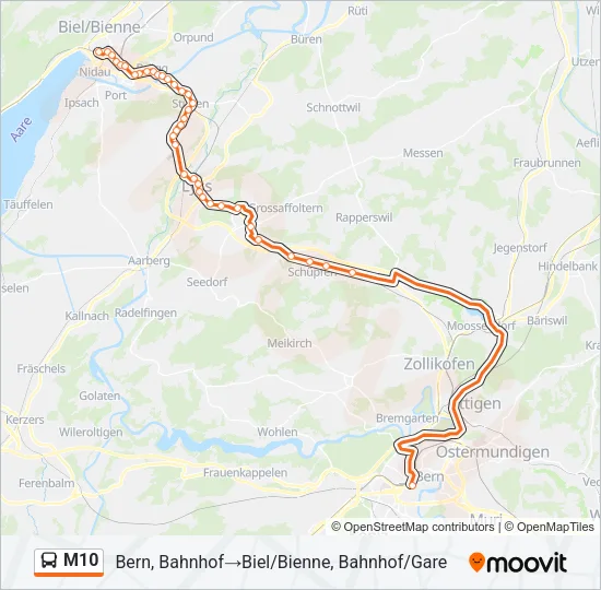 M10 Bus Line Map
