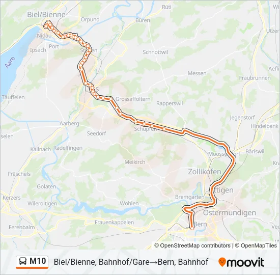 M10 Bus Line Map