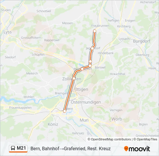 M21 Bus Line Map