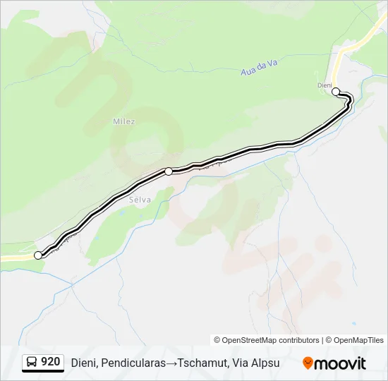 Plan de la ligne 920 de bus