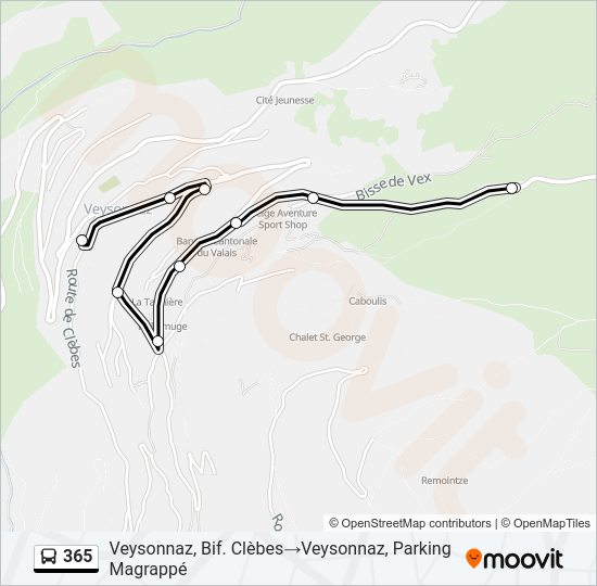 365 Bus Line Map
