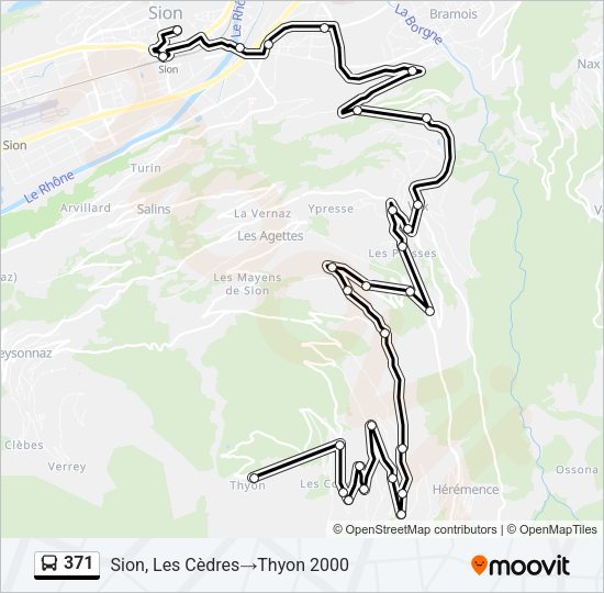 371 Bus Line Map