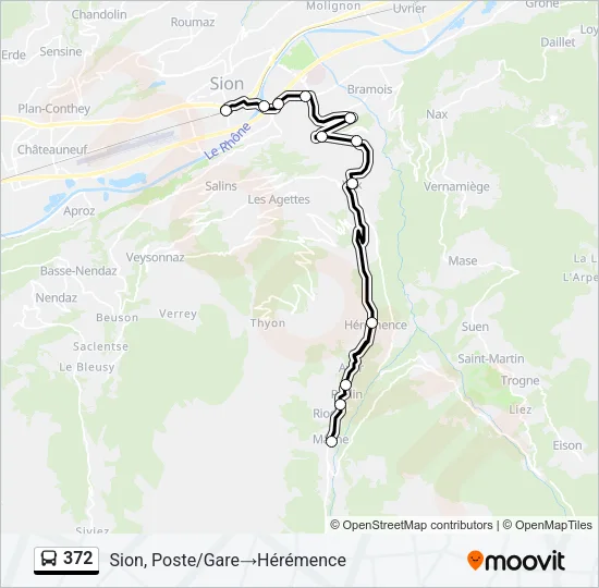 372 Bus Line Map