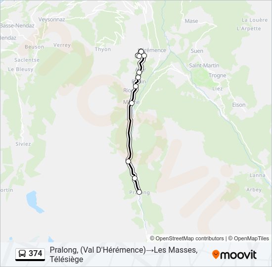 374 Bus Line Map