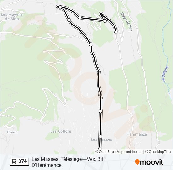 374 Bus Line Map