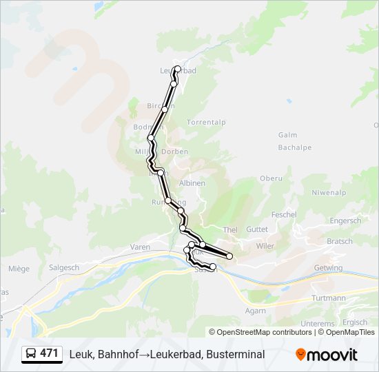 471 Bus Line Map
