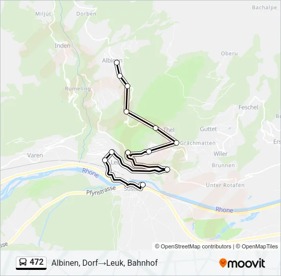 Plan de la ligne 472 de bus