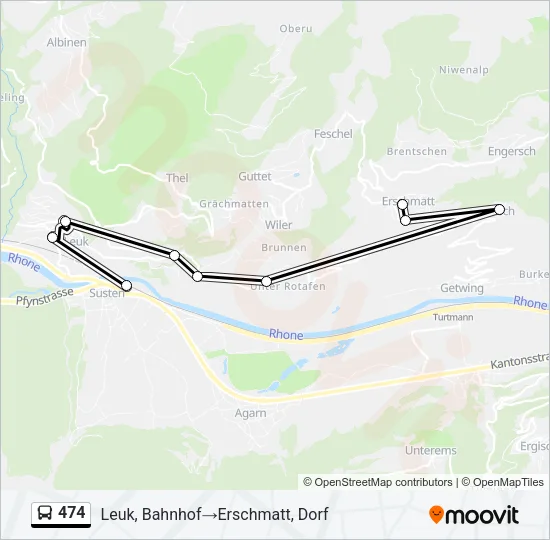 474 Bus Line Map