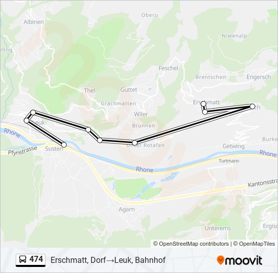 474 Bus Line Map