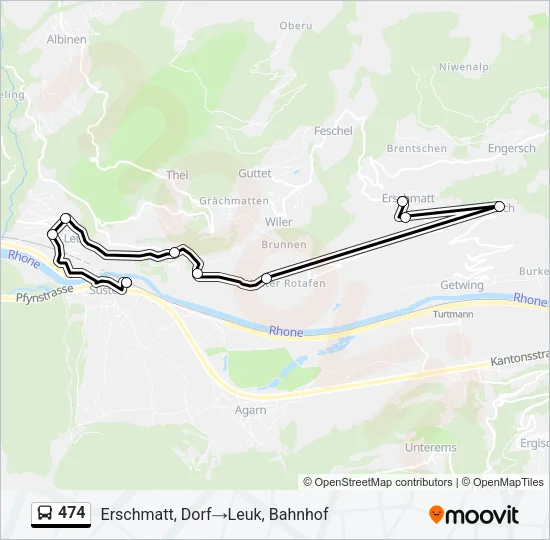 474 Bus Line Map