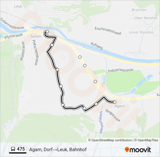 475 Bus Line Map