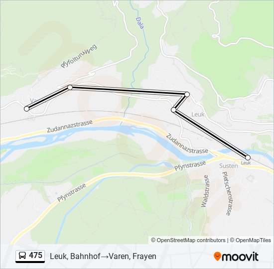 Plan de la ligne 475 de bus