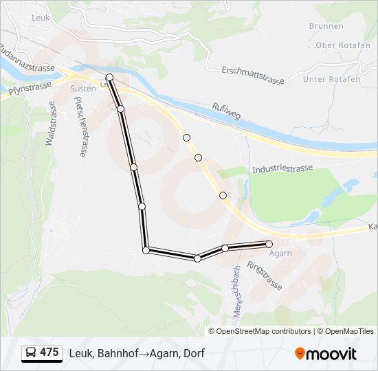 475 Bus Line Map