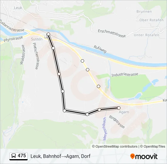 475 Bus Line Map