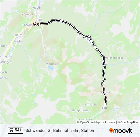 541 Bus Line Map