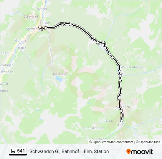 541 Bus Line Map