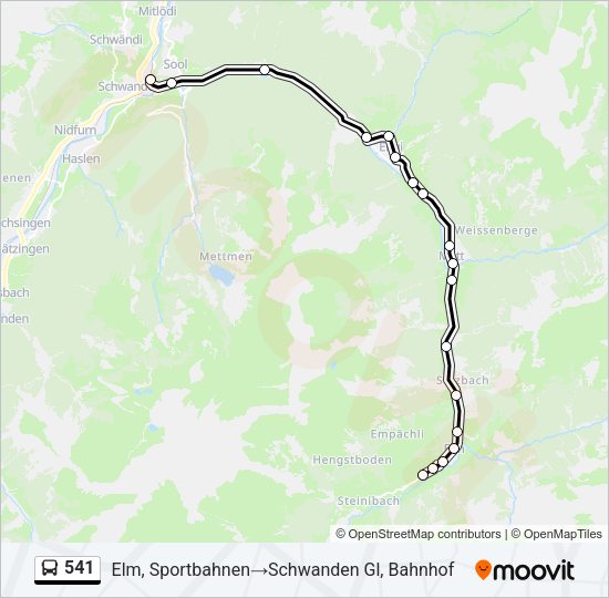 541 Bus Line Map