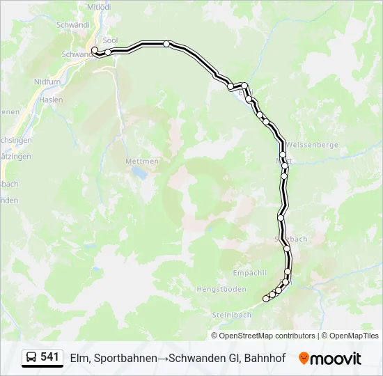541 Bus Line Map