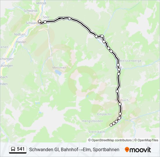 541 Bus Line Map