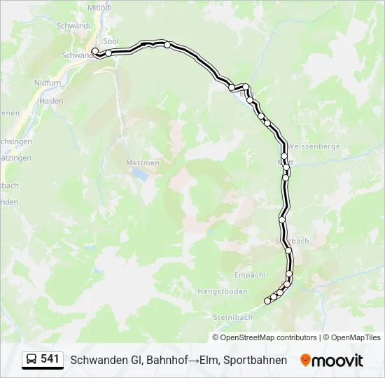 541 Bus Line Map