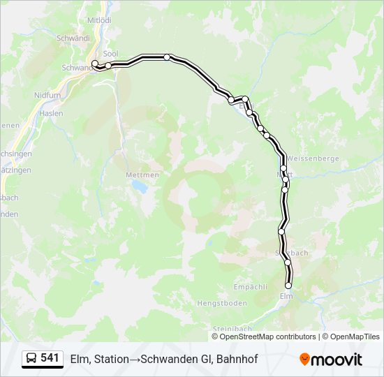 541 Bus Line Map