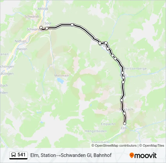 541 Bus Line Map