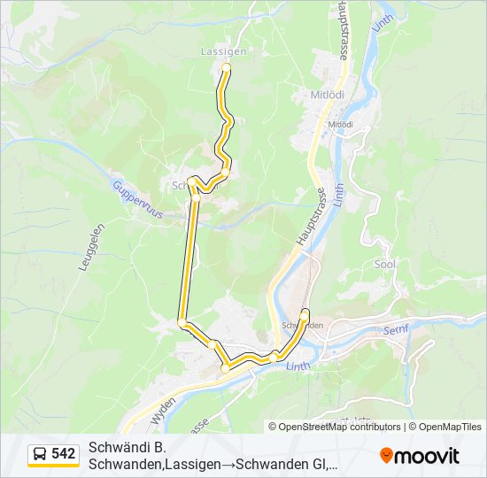 542 Bus Line Map