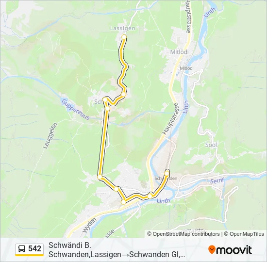 542 Bus Line Map