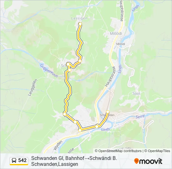 542 Bus Line Map