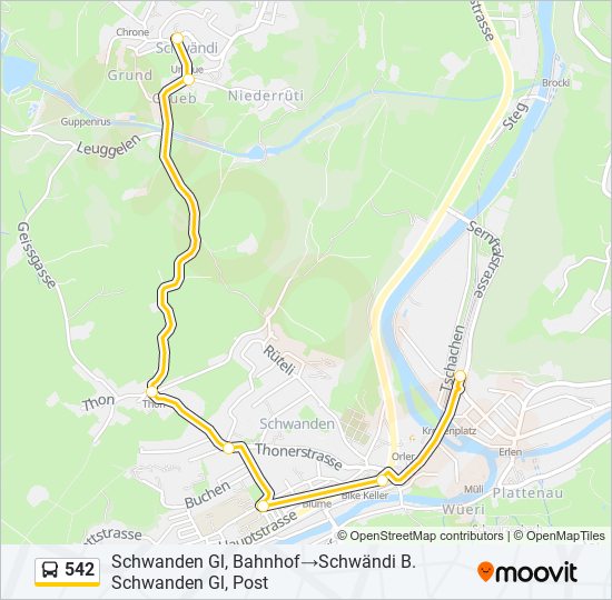 542 Bus Line Map