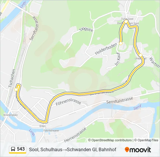 543 Bus Line Map