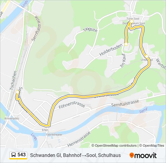 543 Bus Line Map
