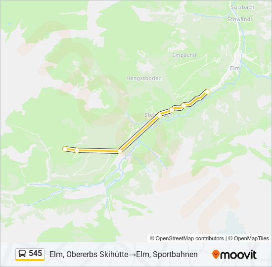 545 Bus Line Map